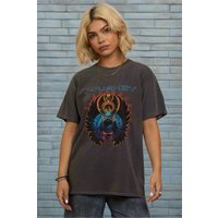 Daisy Street Journey Washed Band T-Shirt Colour: Black Size: 8