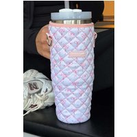 Coconut Lane Quilted Dainty Bows Tumbler Carry Case