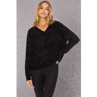 Beach Riot Joey Houndstooth Knit Sweater Size: S Colour: Black