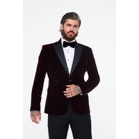 Cavani Rosa Wine Velvet Blazer