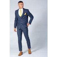 Marc Darcy Jenson Navy Check Three Piece Suit