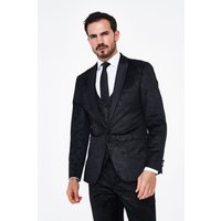 Marc Darcy Simon Velvet Black Tux Jacquard Blazer
