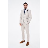 House of Cavani Caridi Beige Short Check Three Piece Suit