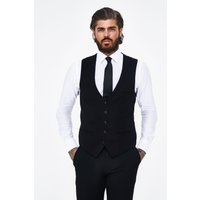 Kelvin - Black Single Breasted Waistcoat
