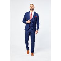 Edison Navy Wine Check Three Piece Suit