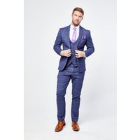 Drake - Navy Check Three Piece Suit