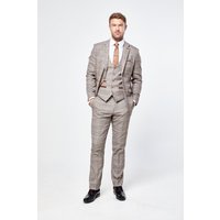 Ray - Tan Check Three Piece Suit