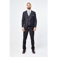 Max - Black Three Piece Suit with Contrast Buttons