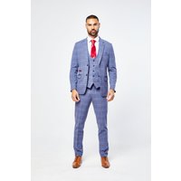 Drake - Sky Blue Check Three Piece Suit