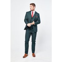 Caridi Olive Check Three Piece Suit