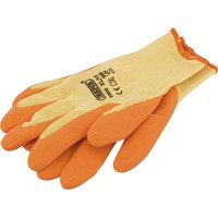 Draper Orange Heavy Duty Latex Coated Work Gloves Yellow / Orange L