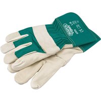 Draper Expert Fleece Lined Leather Garden Gloves Green L
