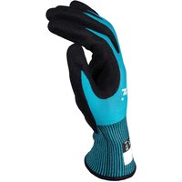 Makita FitKnit Cut Level 1 Nitrile Coated Dipped Gloves Black / Blue L Pack of 1