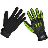 Sealey Cut and Impact Resistant Work Gloves Green / Black L Pack of 1
