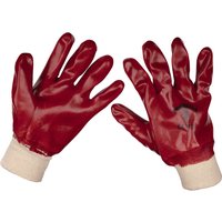 Sealey General Purpose PVC Knit Wrist Waterproof Gloves Red XL Pack of 1
