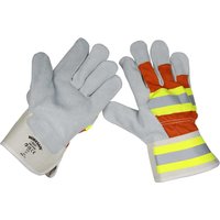 Sealey Reflective Hi Vis Rigger Gloves Grey / Orange One Size Pack of 1