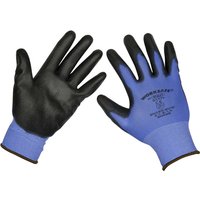 Sealey Lightweight Precision Grip Gloves Blue / Black L Pack of 120