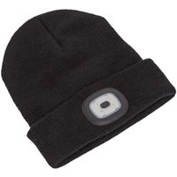 Sealey SMD LED USB Rechargeable Beanie Hat Black