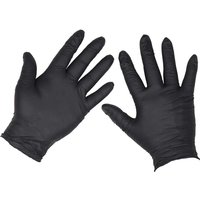 Sealey Extra Thick Powder Free Disposable Nitrile Gloves Black L Pack of 100