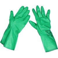 Sealey SSP34 Nitrile Gauntlets Gloves Green One Size