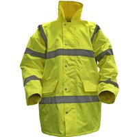 Sealey Quilted Lining Hi Vis Motorway Jacket Yellow L