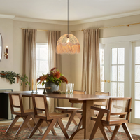 Bohemian Woven Rattan Dome Pendant Light for Cozy Interiors
