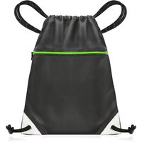 Drawstring Gym Bag from Waterproof Recycled Polyester – Rucksack for Sport, PE, Swim, Beach, Yoga (Black)