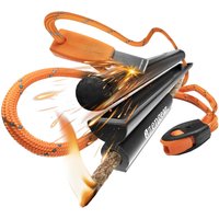 aZengear Flint Steel Pro Fire Starter, XXL Ferro Rod, Striker, Tinder Wick Rope, 750 Paracord