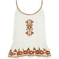 Lilly Spaghetti Strap Embroidered Cami In White