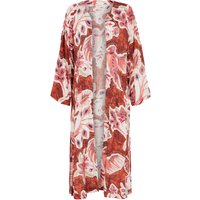Amelia Edge To Edge Embellished Kimono In Rust Multi