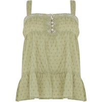 Selena Tiered Embroidered Cami In Light Green