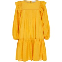 Citra Full Sleeves Ruffle Mini Dress In Yellow