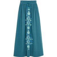 Azalea Paperbag Shirred Waist Maxi Skirt In Teal