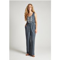 Ana Sleeveless Embroidered Jumpsuit In Grey