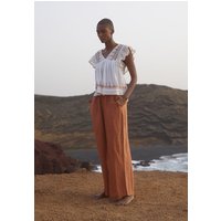 Paulina Wide Leg Trouser In Brown