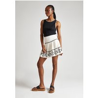 Estella Tiered Embroidered Mini Skirt In White