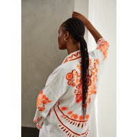 Lupe Edge To Edge Embroidered Kimono In White