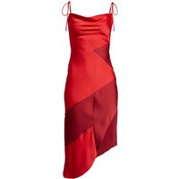 Gracie Red Colour Block Satin Slip Dress