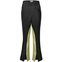 Aida Black Faux-Leather Trouser