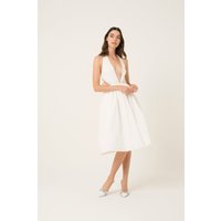 Marilyn White Cotton Halter Neck Dress