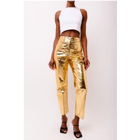 Lupe Gold Textured Metallic Trousers
