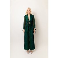 Ama Teal Green Tie Front Blouse