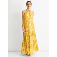 Animal Jacquard Halter Neck Maxi dress