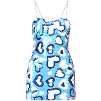 Hart Blue Print Sequin Dress