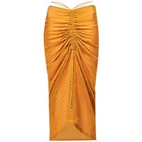 Daisy Orange Crochet Maxi Skirt