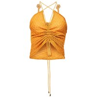 Daisy Orange Crochet Halter Neck Top