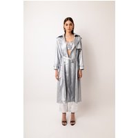 Vivienne Silver Animal Metallic Trench Coat