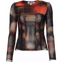 Arvarni Abstract Print Mesh Top
