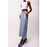 Mimi Denim Metallic Maxi Skirt