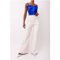 Lupe Tall Matte White Wide Leg Leather Trousers